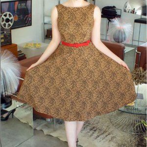 Bettie Page Tatyana Leopard Swing Dress